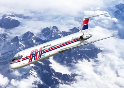Austral DC-9-32 with the livery used when Aerolíneas Argentinas and Austral belonged to Iberia group. Photoshop