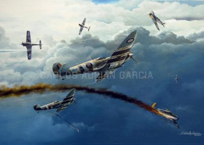 Oil on Canvas Spitfire Mk IX B