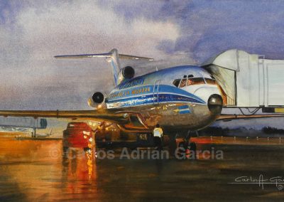 AR 727-200 acuarela, Oil on canvas