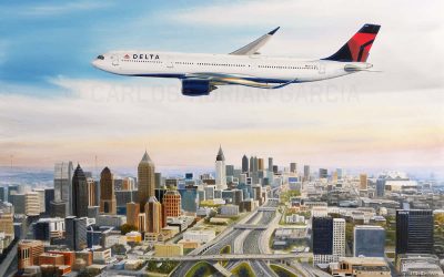 Delta A330ne Atlanta, Oil on canvas