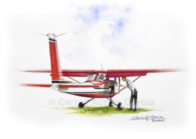 Solo flight, Cessna 150, Oil on canvas